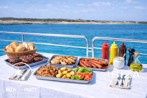 Ibiza: Formentera VIP Boat Paella, BBQ, OpenBar, DJ & Sunset BASIC TICKET with 5h Open Bar & Breakfast