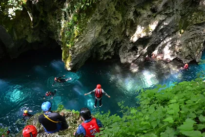 Canyoning Familie auf dem Lima Fluss