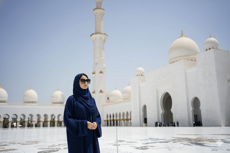 Abu Dhabi Elite Day-trip: Sheikh Zayed Mosque & Royal Palace Small Group Mercedes Sprinter in German