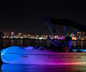 San Diego: Night Date Glow Pedal Boat with Downtown Views