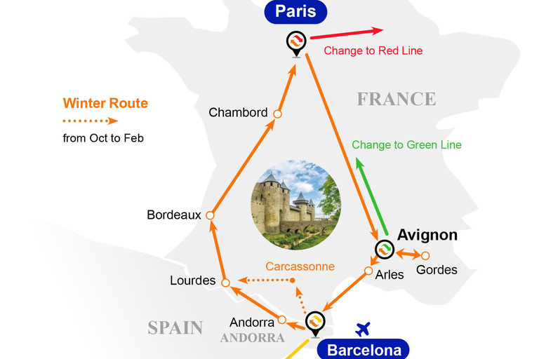 Paris/Barcelona: 7-Day French & Spanish Flavors Coach Tour Joining from Paris on Thursday
