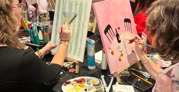 Torino Sip and Paint Workshop in a bioclimatic greenhouse