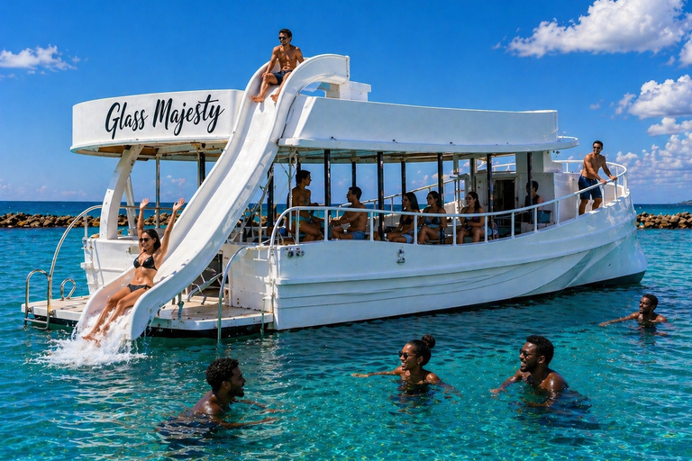 Paphos: Glass-Bottom Boat Cruise with fun slide