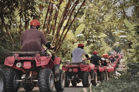 Ubud: Gorilla Face-quad, jungleschommel, waterval en maaltijdTandemrit met Bali Transfers