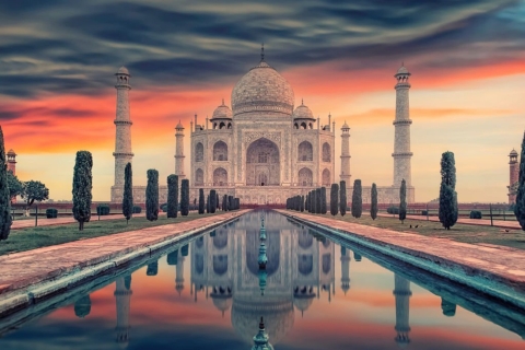 Visite privée du Taj Mahal au lever du soleil depuis Delhi