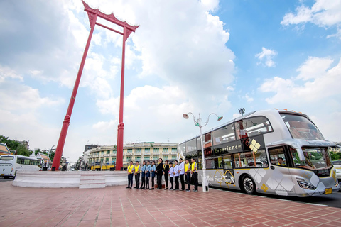 Bangkok : visite en bus à impériale avec repas Michelin et 20 sites emblématiquesMenu halal (déjeuner, dîner, soirée)