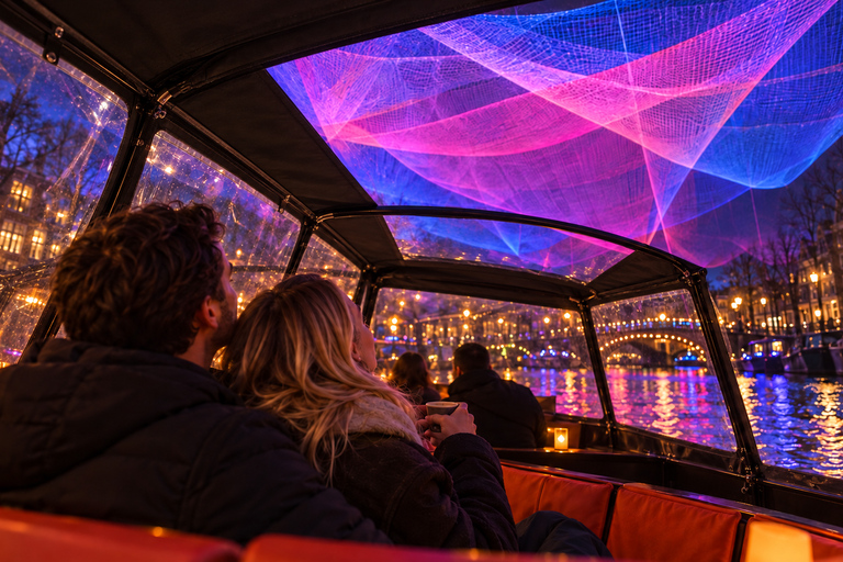 Amsterdam: German-Language Amsterdam Light Festival Cruise Amsterdam Light Festival German Canal Cruise NO DRINKS