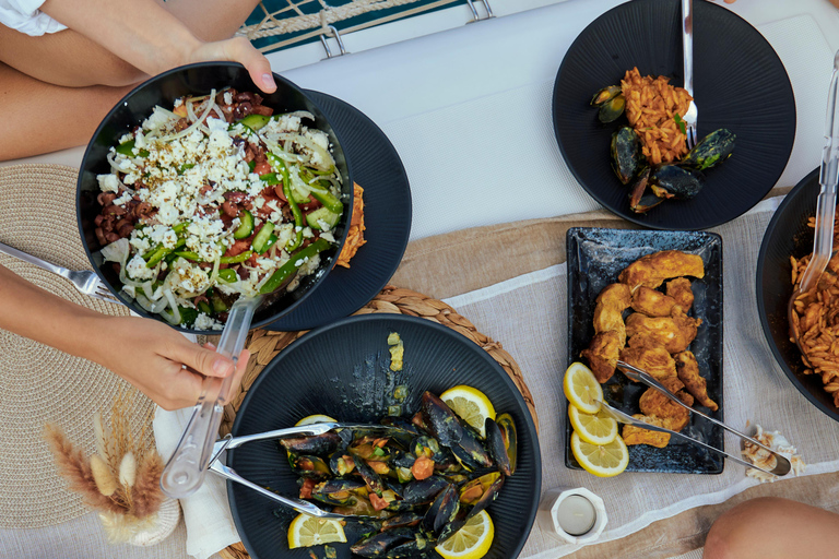 Rhodes Ultimate Catamaran Trip to Anthony Quinn & Water Toys Rhodes: Luxury Catamaran Cruise to Anthony Quinn