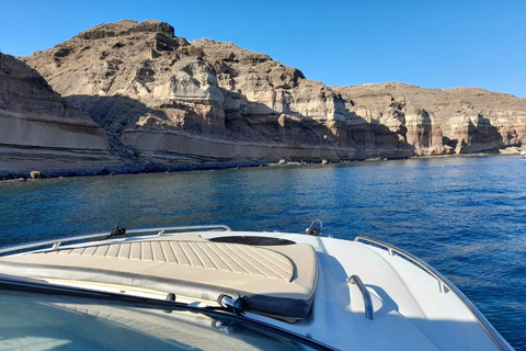 Santorini: Luxury private speedboat with food and drinks Daytime Speedboat Adventure