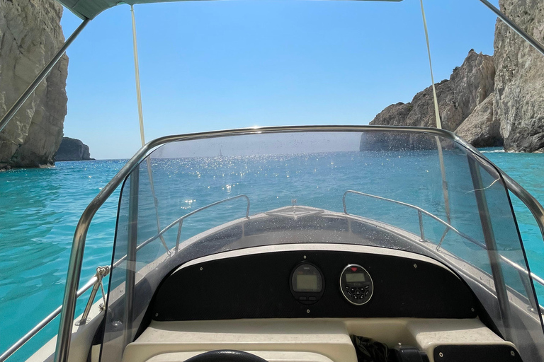 Zakynthos: Private Boat Cruise with Skipper or Self-Drive South with Captain:Turtles, Keri & Secret Caves