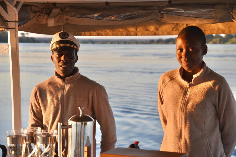 Victoria Falls: cruise bij zonsopgang op de Zambezi-rivierCruise bij zonsopgang (Engels ontbijt)