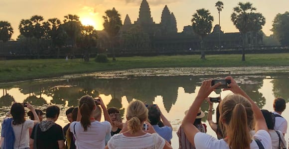 Sunrise Cycling Of Angkor Wat Temple