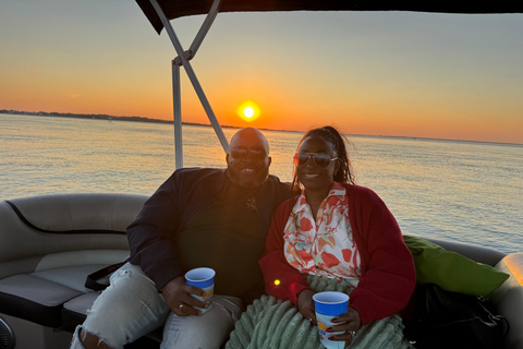 Destin: Sunset Pontoon Boat Cruise With Dolphin Watching