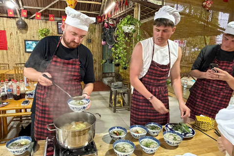 Hoi An: Market -Cooking Class Pho Beef & Dancing Basket Boat HA Happy : Black & White Coffee Making Class with Pick up