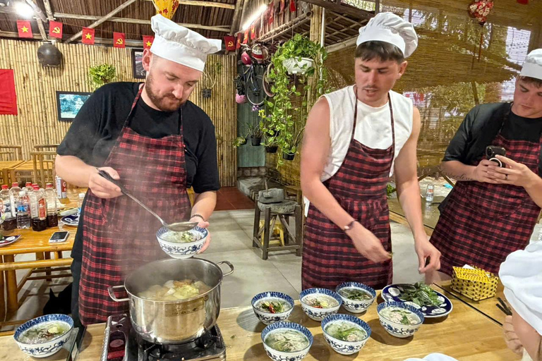 Hoi An: Market -Cooking Class Pho Beef & Dancing Basket Boat HA Happy: Black & White Coffee Making Class Without Pick up