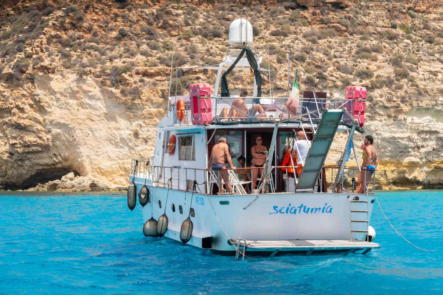 Lampedusa: Yacht excursion, swimming stops and typical lunch