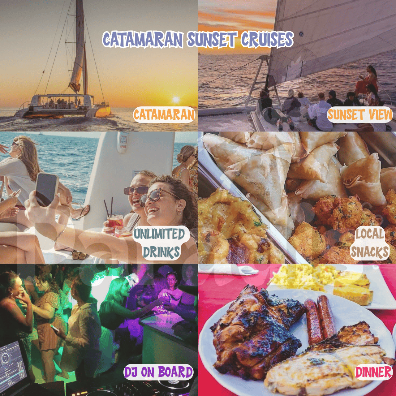 Mauritius: Katamaran-Sonnenuntergangsfahrt mit Essen, Getränken und DJ