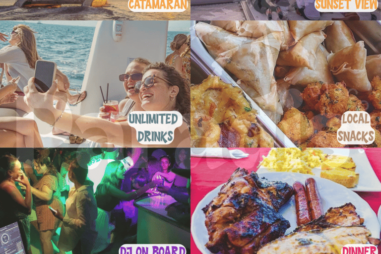 Maurice : croisière au coucher du soleil en catamaran avec repas, boissons et DJ