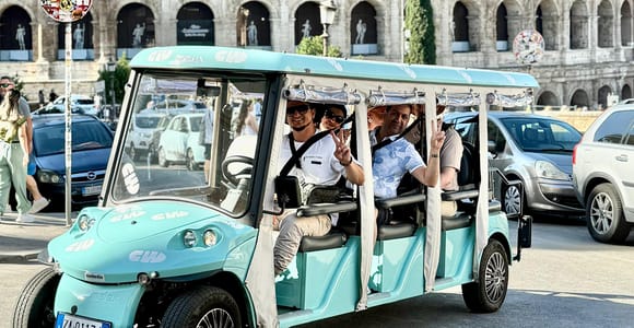 Rome: Golf Cart Tour with Artisanal Gelato Tasting
