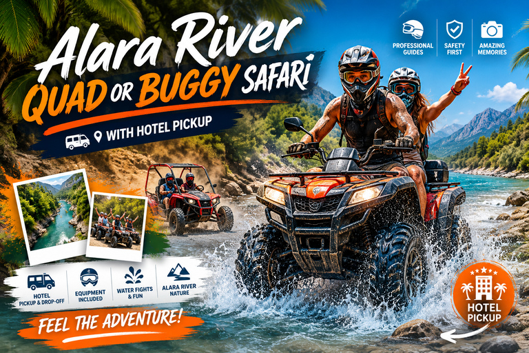 Alanya: Alara River Quad or Buggy Safari with Hotel Pickup Only Quad Tour