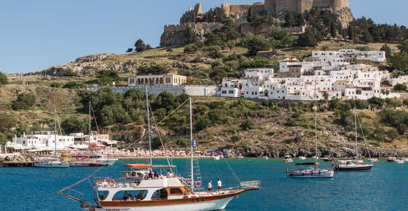 Lindos: Rhodes South-East Coast Cruise with Swim Stops