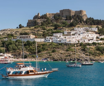 Lindos: Rhodes South-East Coast Cruise with Swim Stops