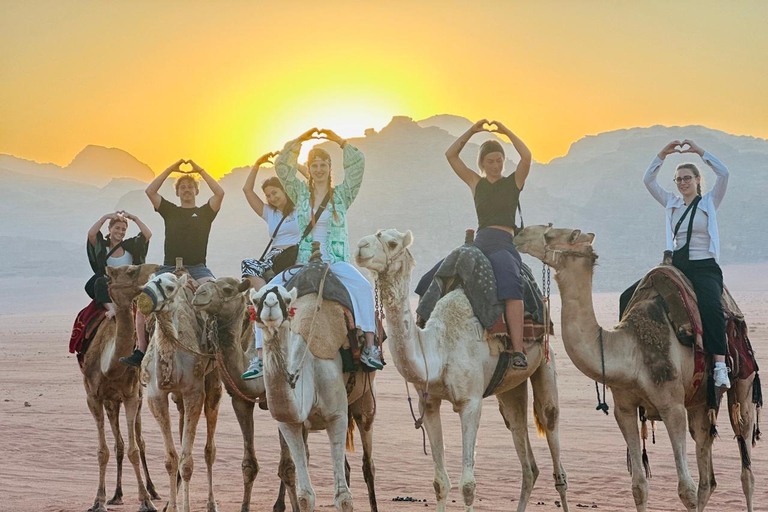 Wadi Rum: 4x4 Sunset Tour with Bedouin Dinner & Camp Stay