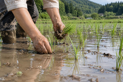 From Tokyo: Rice Terrace Water Walk & Stone Wall Tour