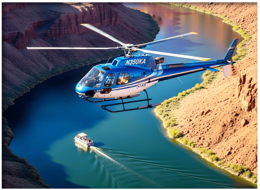 Grand Canyon Helicopter and Pontoon Boat Tour by Luxury Car