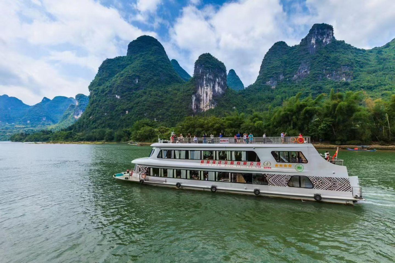Guilin: Li River Cruise to Yangshuo with Hotel Pickup Li River 5-Star Cruise Upper Deck with Hotel Pickup