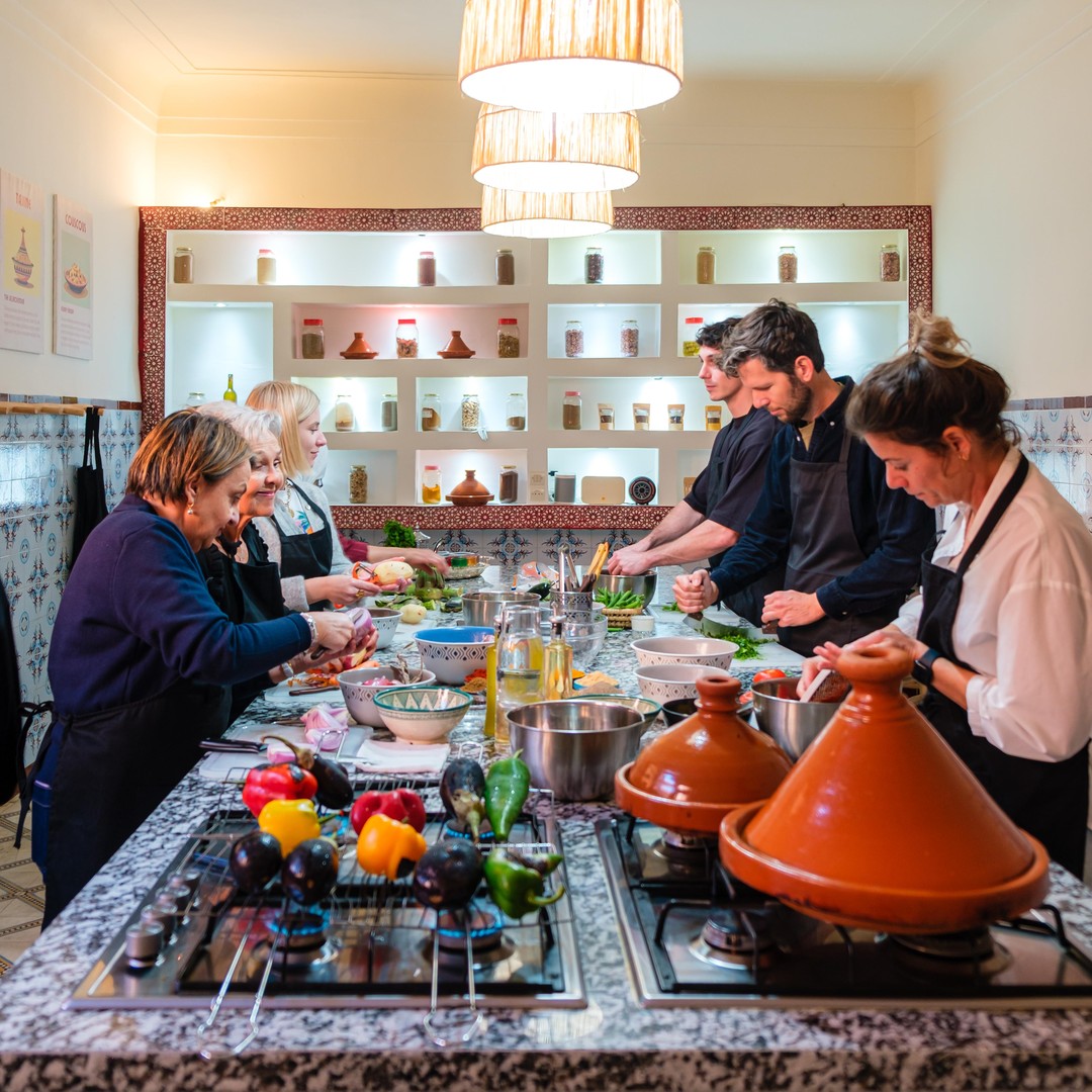 Marrakech : cours de cuisine marocaine avec visite du marché et repas
