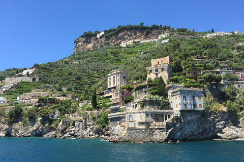 Desde Praiano: crucero privado guiado por la costa de Amalfi con bebidasBarco Gozzo