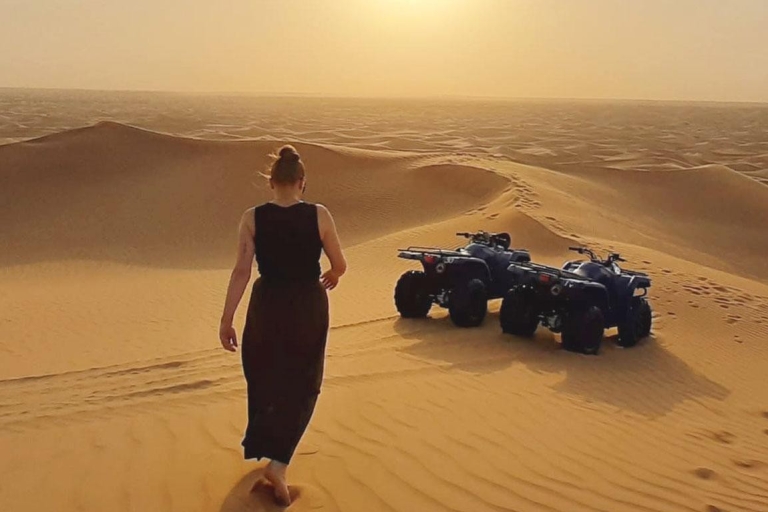 Desde Dubái: safari matutino por el desierto en quadSafari en quad privado de 1 h con cena barbacoa VIP