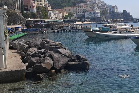From Naples: Amalfi and Positano Boat Tour with Free Time Pickup from Ercolano, Portici or Torre del Greco