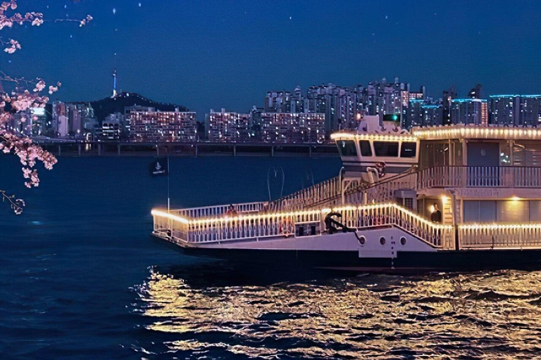 Séoul : Croisière nocturne guidée sur le fleuve Han avec collations et boissonsSéoul : Croisière nocturne guidée sur le fleuve Han et pique-nique dans le parc Hangang