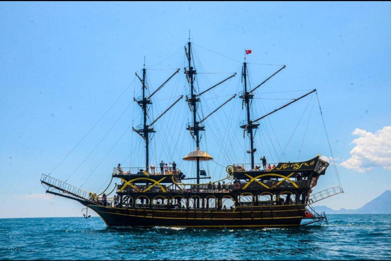 Kemer: Red Dragon Boat Tour with Pirate Cave and PhaselisCruise from Meeting Point