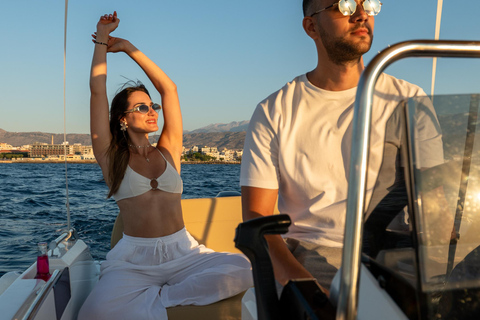 Chania City: No-License, Self-Drive Premium Boat Rental