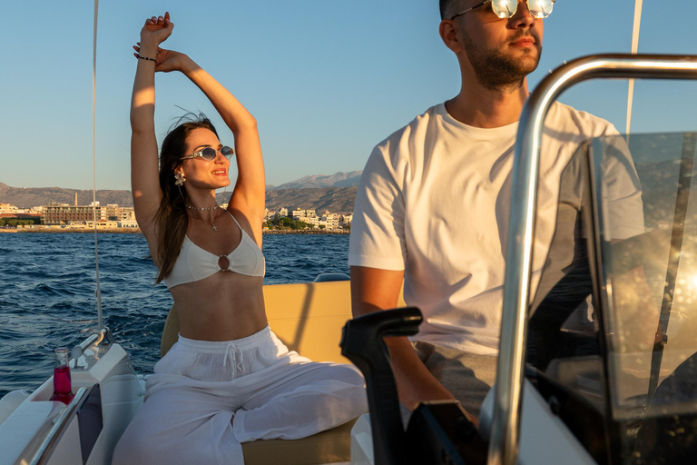Chania City: No-License, Self-Drive Premium Boat Rental