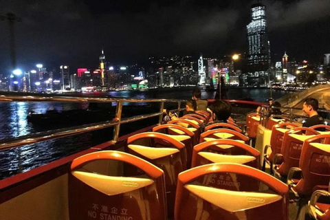 HK Night: Cruise Dinner, Open Top Bus, Temple Street Tour