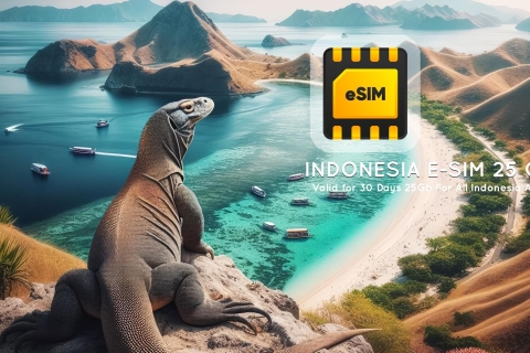 Indonesia eSIM With Internet Data 25 GB Telkomsel Network