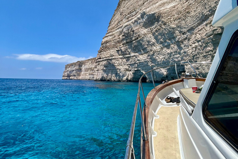 Malta: Comino Crystal Lagoons & Sea Caves Private Tour 3 hour private boat trip