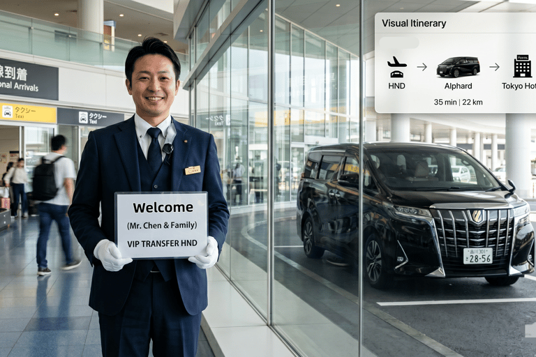 HND Airport Private Transfer to/from Tokyo City Center Arrival: HND Airport to Hotel in Tokyo City Center