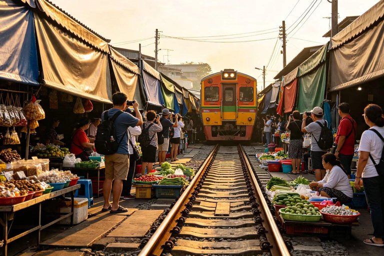From Bangkok: Floating Market, Railway Market,& Ancient Siam