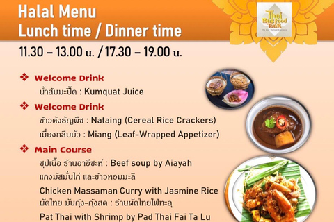 Bangkok : visite en bus à impériale avec repas Michelin et 20 sites emblématiquesMenu halal (déjeuner, dîner, soirée)