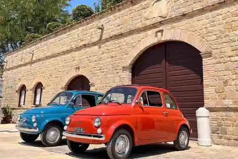 Marche: Tour in Fiat 500 d'epoca intorno alle colline del Verdicchio