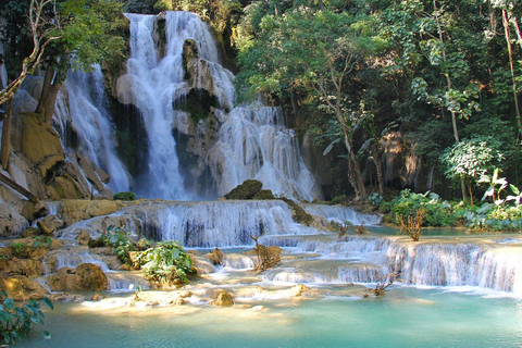 Luang Prabang: Afternoon Kuang Si Waterfalls &amp; Sunset Cruise