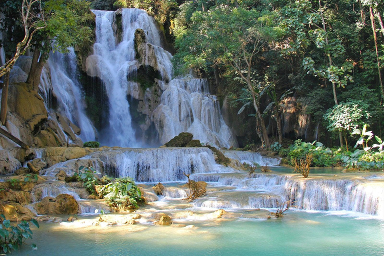 Luang Prabang: Afternoon Kuang Si Waterfalls &amp; Sunset Cruise