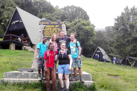 Mount Kilimanjaro en dags vandring till baslägret för liten grupp