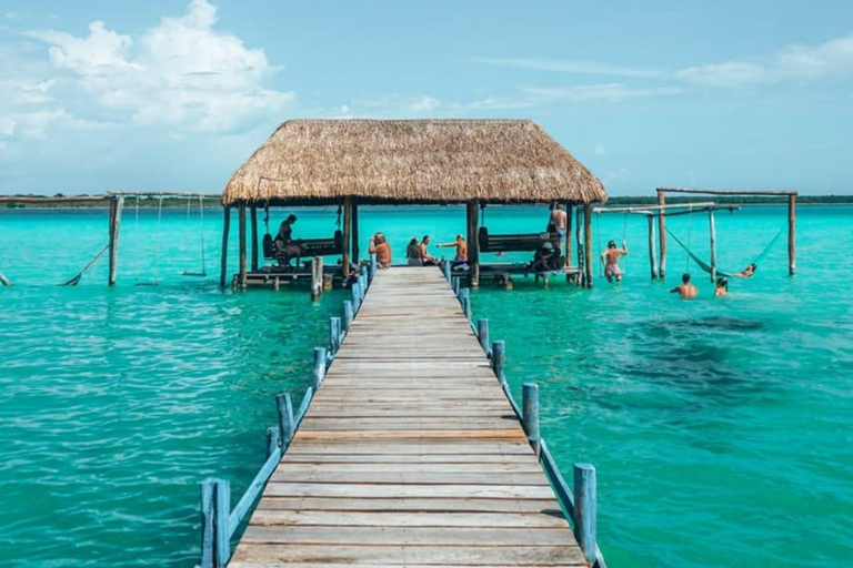 Bacalar: Swimming in a Cenote and a Lagoon with Crystal-Clear Waters Bacalar: Swimming in a cenote and a lagoon with crystal-clear waters