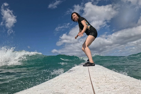 Waikiki:Aula de surf de 1ª classe 90min Não é necessária experiência